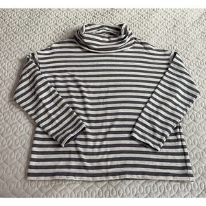 Womens J. Crew Cowl Neck Oversized Long Sleeve Sweatshirt Sweater Striped S